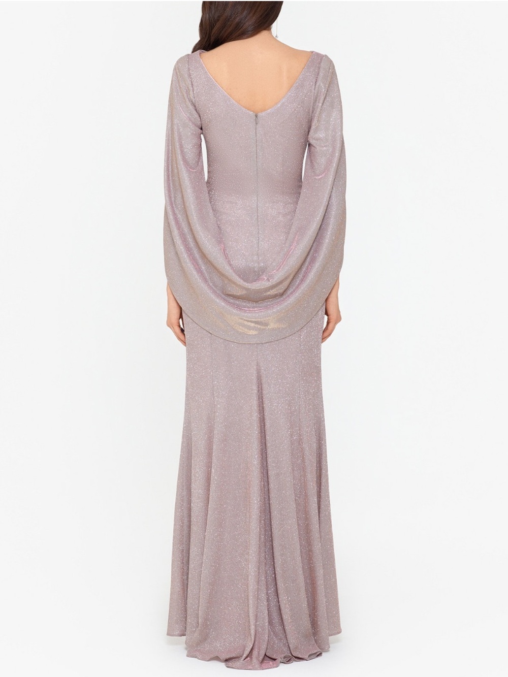 Betsy & Adam Glitter Rose Pink Evening Gown - Picture 3 of 6
